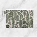 Plants Leaves Boho Botany Foliage Canvas Cosmetic Bag (Large)