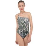 Plants Leaves Boho Botany Foliage Classic One Shoulder Swimsuit