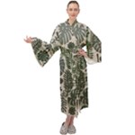 Plants Leaves Boho Botany Foliage Maxi Velvet Kimono