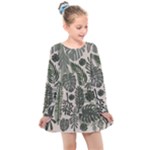 Plants Leaves Boho Botany Foliage Kids  Long Sleeve Dress