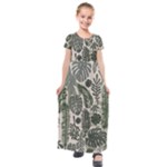 Plants Leaves Boho Botany Foliage Kids  Short Sleeve Maxi Dress