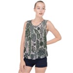 Plants Leaves Boho Botany Foliage Bubble Hem Chiffon Tank Top