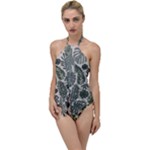Plants Leaves Boho Botany Foliage Go with the Flow One Piece Swimsuit