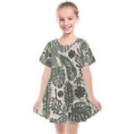 Plants Leaves Boho Botany Foliage Kids  Smock Dress