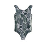 Plants Leaves Boho Botany Foliage Kids  Frill Swimsuit
