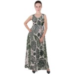 Plants Leaves Boho Botany Foliage Empire Waist Velour Maxi Dress