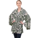 Plants Leaves Boho Botany Foliage Long Sleeve Velvet Kimono 