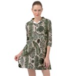 Plants Leaves Boho Botany Foliage Mini Skater Shirt Dress