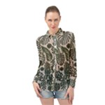 Plants Leaves Boho Botany Foliage Long Sleeve Chiffon Shirt