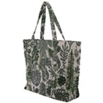 Plants Leaves Boho Botany Foliage Zip Up Canvas Bag