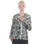Plants Leaves Boho Botany Foliage Casual Zip Up Jacket