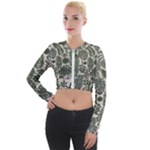 Plants Leaves Boho Botany Foliage Long Sleeve Cropped Velvet Jacket