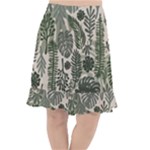 Plants Leaves Boho Botany Foliage Fishtail Chiffon Skirt