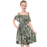 Plants Leaves Boho Botany Foliage Kids  Cut Out Shoulders Chiffon Dress