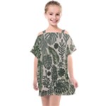 Plants Leaves Boho Botany Foliage Kids  One Piece Chiffon Dress