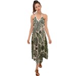 Plants Leaves Boho Botany Foliage Halter Tie Back Dress 