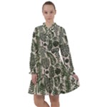 Plants Leaves Boho Botany Foliage All Frills Chiffon Dress