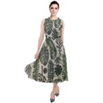 Plants Leaves Boho Botany Foliage Round Neck Boho Dress