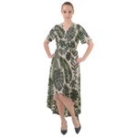 Plants Leaves Boho Botany Foliage Front Wrap High Low Dress