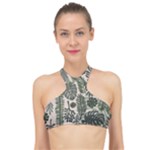 Plants Leaves Boho Botany Foliage High Neck Bikini Top