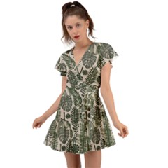 Flutter Sleeve Wrap Dress 