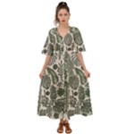 Plants Leaves Boho Botany Foliage Kimono Sleeve Boho Dress