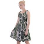 Plants Leaves Boho Botany Foliage Knee Length Skater Dress