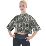Plants Leaves Boho Botany Foliage Mock Neck T-Shirt