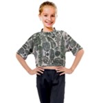 Plants Leaves Boho Botany Foliage Kids Mock Neck T-Shirt