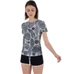 Plants Leaves Boho Botany Foliage Back Circle Cutout Sports T-Shirt