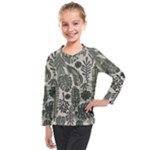 Plants Leaves Boho Botany Foliage Kids  Long Mesh T-Shirt