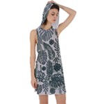 Plants Leaves Boho Botany Foliage Racer Back Hoodie Dress