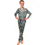 Plants Leaves Boho Botany Foliage Kids  Satin Long Sleeve Pajamas Set