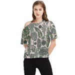 Plants Leaves Boho Botany Foliage One Shoulder Cut Out T-Shirt