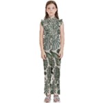 Plants Leaves Boho Botany Foliage Kids  Sleeveless Ruffle Edge Band Collar Chiffon One Piece