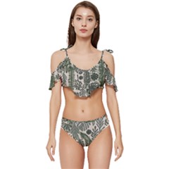 Ruffle Edge Tie Up Bikini Set	 