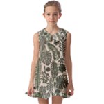 Plants Leaves Boho Botany Foliage Kids  Pilgrim Collar Ruffle Hem Dress