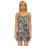 Plants Leaves Boho Botany Foliage Satin Pajama Short Set