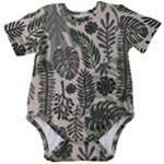 Plants Leaves Boho Botany Foliage Baby Short Sleeve Bodysuit