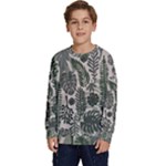 Plants Leaves Boho Botany Foliage Kids  Crewneck Sweatshirt
