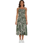 Plants Leaves Boho Botany Foliage Sleeveless Shoulder Straps Boho Dress