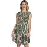 Plants Leaves Boho Botany Foliage Cap Sleeve High Waist Dress