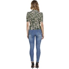 Puffed Short Sleeve Button Up Jacket 