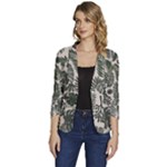 Plants Leaves Boho Botany Foliage Women s One-Button 3/4 Sleeve Short Jacket