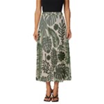 Plants Leaves Boho Botany Foliage Classic Midi Chiffon Skirt