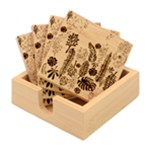 Plants Leaves Boho Botany Foliage Bamboo Coaster Set