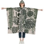 Plants Leaves Boho Botany Foliage Women s Hooded Rain Ponchos