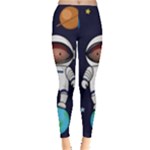 Boy Spaceman Space Rocket Ufo Planets Stars Everyday Leggings 