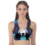 Boy Spaceman Space Rocket Ufo Planets Stars Fitness Sports Bra