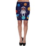 Boy Spaceman Space Rocket Ufo Planets Stars Bodycon Skirt